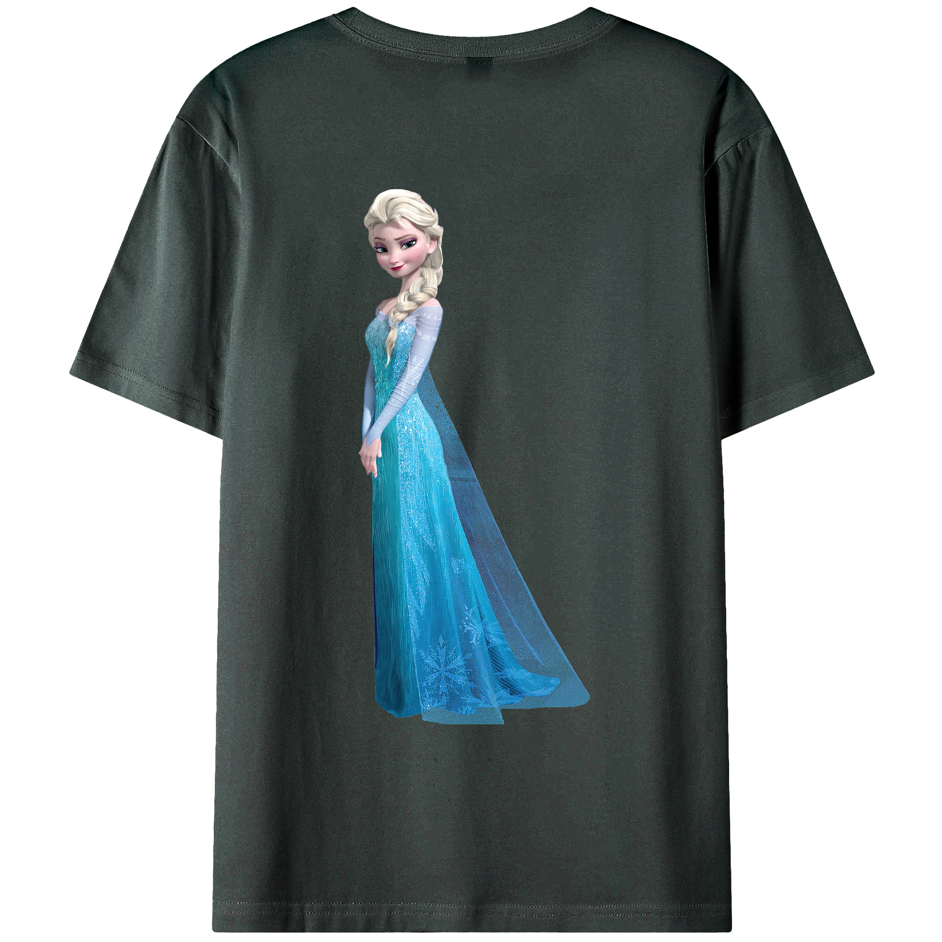 （画像用） アナと雪の女王 アンナ エルサ Frozen Anna Elsa 綿100％ メンズ半袖Tシャツ（バックプリント） 通気性